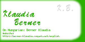 klaudia berner business card